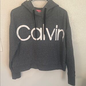 Calvin Klein Charcoal Hoodie with White Logo